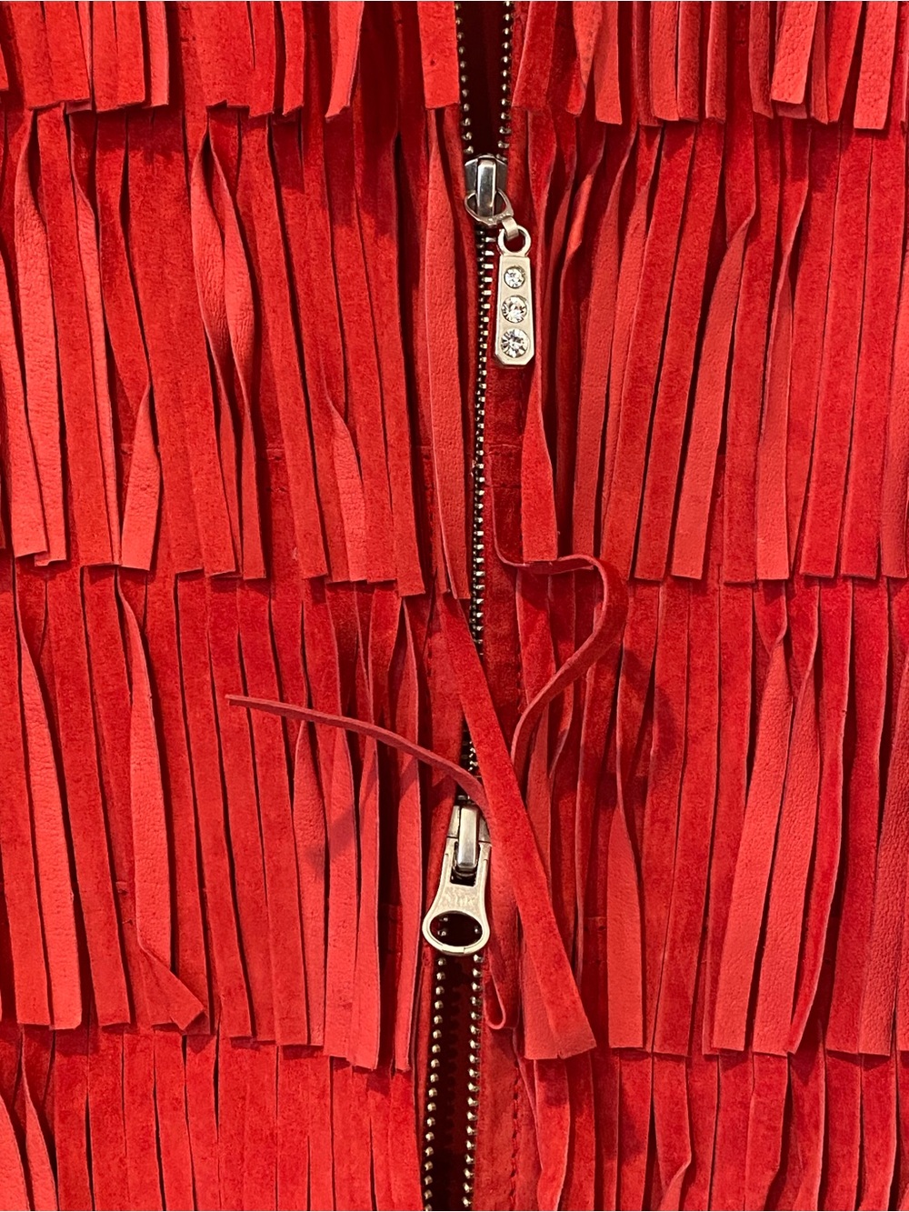 berek Red Fringe Zip-Front Tank Top - Picture 4 of 7
